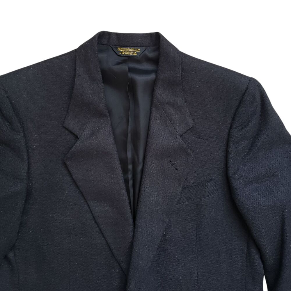 Vintage Nino Cerruti Rue Royal Wool Blazer Jacket Mens 42 Black Sport Coat - Picture 3 of 12